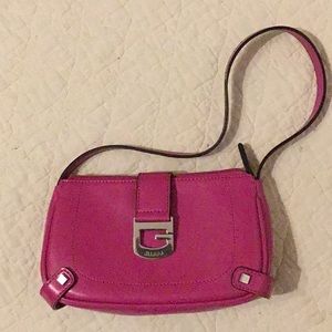 Fuchsia leather mini handbag - Guess